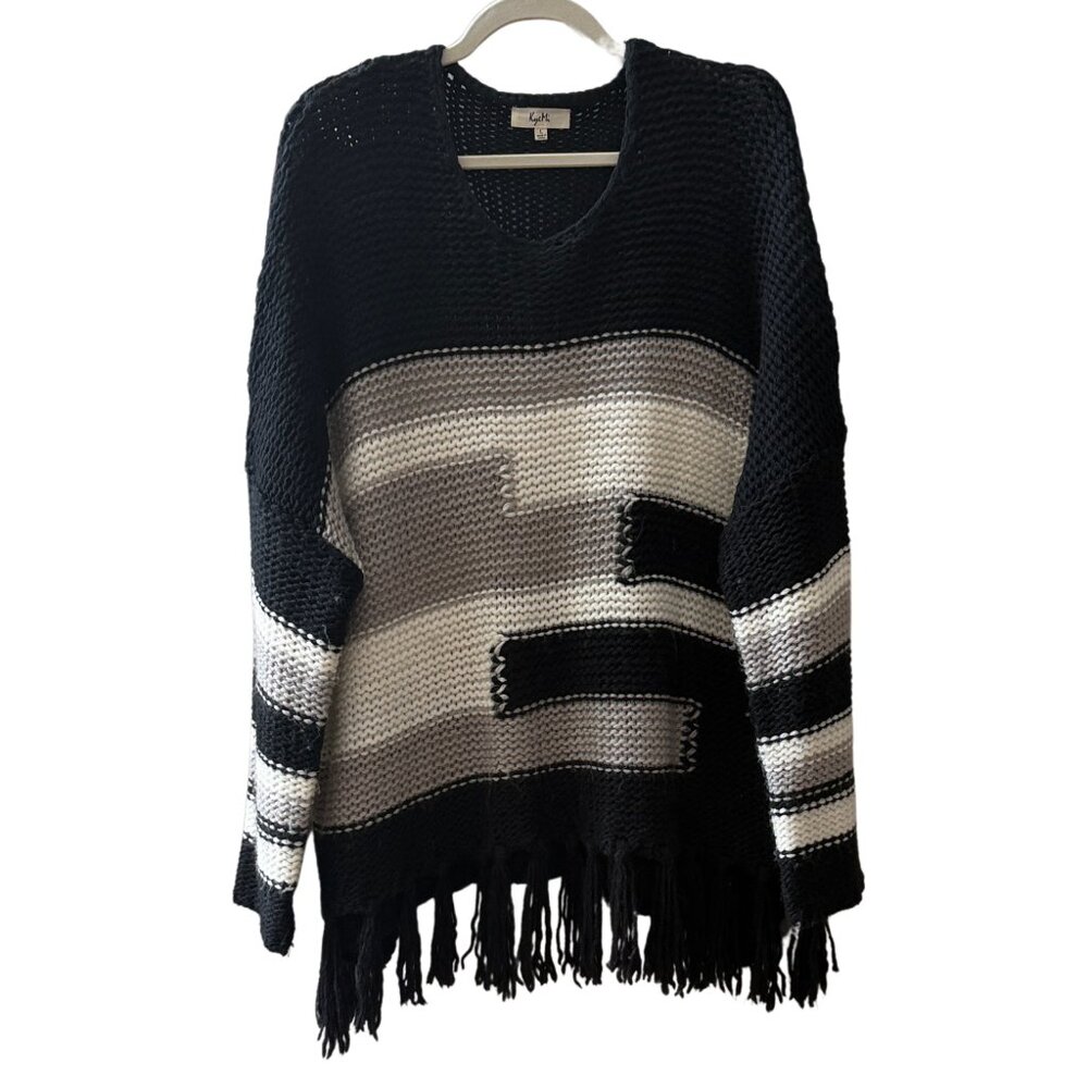 Kye Mi Boho Oversized Fringe Sweater - Size L